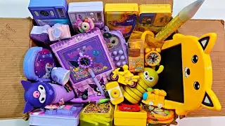 Cute Purple Stationery VS Yellow Stationery Collection - Writing Board, Notebook, Pen, Eraser, Pouch