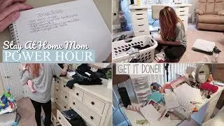 POWER HOUR | CLEAN AND DECLUTTER WITH ME | SAHM Cleaning Motivation 2018