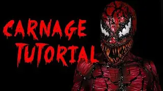 CARNAGE MASK & MAKEUP TUTORIAL | CAYKEFACE