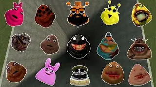 SPARTAN KICKING POU BOU FAMILY FROM BOU'S REVENGE Of POU and SPRUNKI POU in LAVA HOLE Garry's Mod!