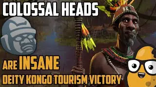 Colossal heads are actually INSANE for Tourism - Deity Kongo Culture Victory - Civilization 6