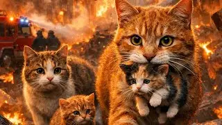 Brave Cat Family vs City Inferno Emotional 3D Animal Rescue Movie 