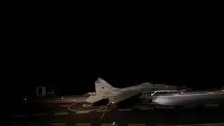 Mid night landing of MIG 29K ON INS VIKRANT