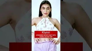 KIYOO LEVENDER SHORT PANT WITH WHITE HALTER TOP #kiyoo #trending #kiyooclothing