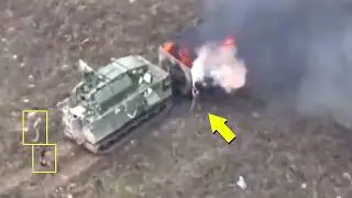 Direct hit of a HIMARS missile on a Russian convoy!