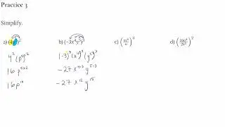 Unit 2 - Lesson 5 Exponent Laws: Part 2 - Practice 3