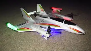 Hybrid X 450 Drone-Helicopter-Airplane flies in complete darkness!