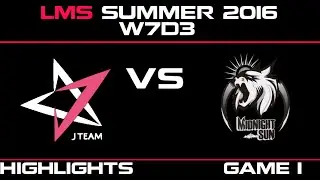 JT vs MSE Game 1 Highlights LMS Summer 2016 W7D3 J Team vs Mid Night Sun   MSE vs JT   LMS LOL