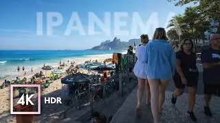🇧🇷 Relaxing Ipanema Beach Walk 4K | Rio de Janeiro Morning + Sunset