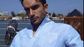 Cubavera 100% Linen Long Sleeve 2 Pocket Popover Shirt Delft CUWS50B6DS