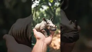 baby rhino in hand 🦏#cuteanimals #pocketzoo #ytshorts #shorts #rhino #babyrhino #zoo