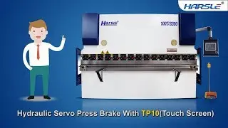 HARSLE Hydraulic servo press brake with TP10 touch screen controller, metal sheet CNC bending
