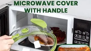Gracenal Microwave Cover for Food, Clear Microwave Splatter Cover with Handle and Water Storage Box