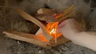 Real Fireplace Video &ndash; Lighting the Fire & Watching It Burn (Close-Up)