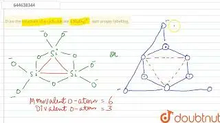 Draw the structure of a cyclic silicate, (Si_(3)O_(9))^(6-) with proper labelling. | 12 | p-BLOC...