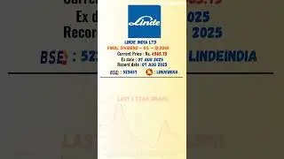 💸 Linde India Ltd latest news | Ex Date: 07 AUG 2025 | #stockmarket #shots #daily