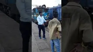 2 locos coupling at backside of Mumbai Howrah Duronto Train at Kasara