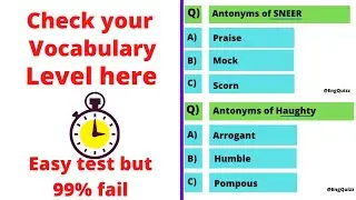 Antonyms quiz|English vocabulary test|Can you score 10/10? |EngQuiz