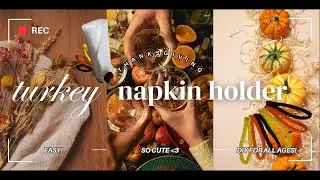 SUPER EASY DIY Turkey 🦃 Napkin Holder for Thanksgiving! (UNDER 4 MINS) #thanksgiving #craft #turkey