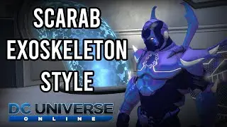 DCUO | Синий Жук | Экзоскелет &laquo;Скарабей&raquo; + Улучшения, Эмблема и Аксессуар