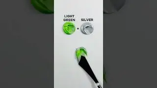 Silver Mix with Green Paint!🤍💚 #colors #artvideo #paintmixing #satisfying #shorts #art #asmr