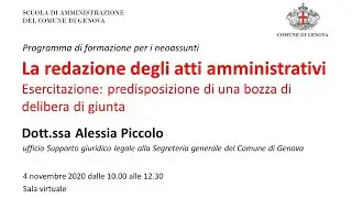 Predisposizione di una delibera di giunta