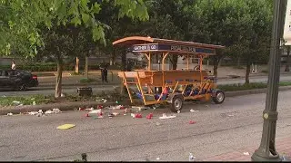 Several people hurt after 'pedal pub' crash in Atlanta