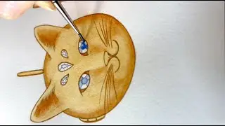 LUNAR RAIN - Painting the Moon Cat Locket Necklace