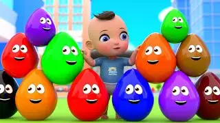 Wheels On The Bus+The Family Color Song || Kuku Nursery Rhymes Video Song || Learn Color With Eggs 