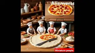 pizza party And alienverse #miniature people #Alien#pizza#