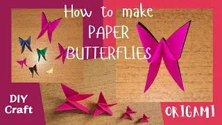 How to make PAPER BUTTERFLIES - Origami paper craft during world origami days