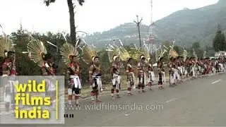Angami traditional chants echoes at stone pulling ceremony
