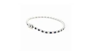18ct White Gold Sapphire and Diamond Line Bracelet 4.63ct - 05450194 | Johnsons Jewellers