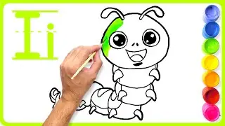 Inchworm Drawing, Painting, Learning for Kids | Alphabet Animals