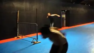 Crazy legs barrier jump fail