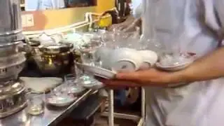 traditional tea house, amazing, super professional, world record in carrying tea cups with one hand
