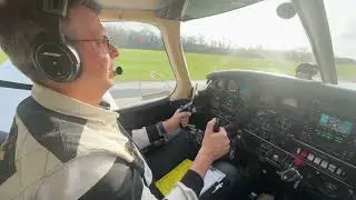 Piper Warrior Landing at EDML (Landshut) Airfield.