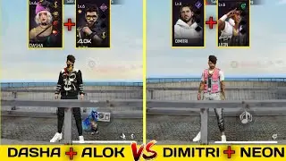 NEW NEON DIMITRI VS ALOK DASHA CARACTER ABILITY TEST FREE FIRE