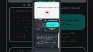 Interactive Heart Animation | HTML CSS JS Tutorial 💖