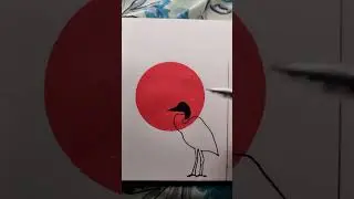 simple and easy crane drawing ✨️ #crane #shorts