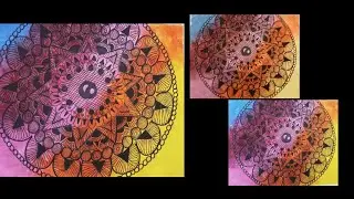Mandala Art Work || Mandala Art Over Acrylic Paint Background || Jenny's World
