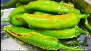 Green mirch ka achar | stuffed green chilli pickle | green mirch ka bharwa achar