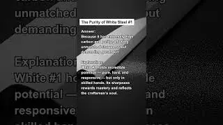 The Purity of White Steel #1 &mdash; Sharpness That Tests the Soul