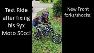 Syx Moto 50cc Holeshot Dirt Bike - fixing the front end!