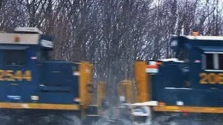 EMD  GP38-2 and GP38-3 on Big CSX Train