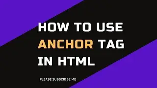 how to use anchor tag in html