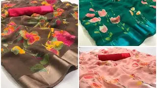 Pure Lenin Silk Saree with Silver Zari Border