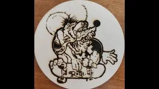 Rat Fink on a Skate Board   Ed Roth Laser Art