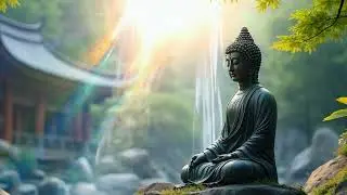 [Copyright Free Zen Video] Peaceful Buddha Statue Near a Tranquil River in Lush Green Forest 4K