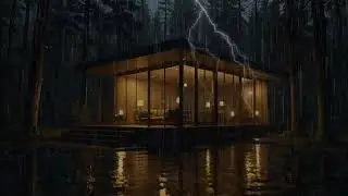 Heavy Rain on a Cozy Forest Cabin | Sleep Rain White Noise ASMR